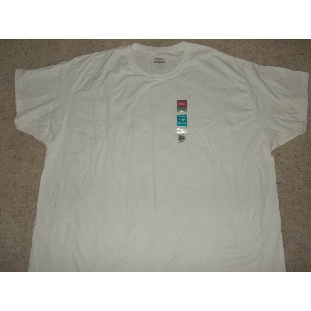 Hanes Comfort Mens Tagless White Tee Classic Fit Soft Cotton Blend Size 3XL